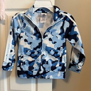 Adidas Blue and White Camouflage Jacket